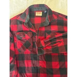 Wrangler Authentics Men’s Red Black Buffalo Plaid Flannel Shirt Jacket M